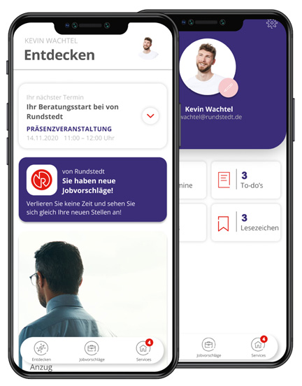 Mockup Karrierebegleiter myTURN App